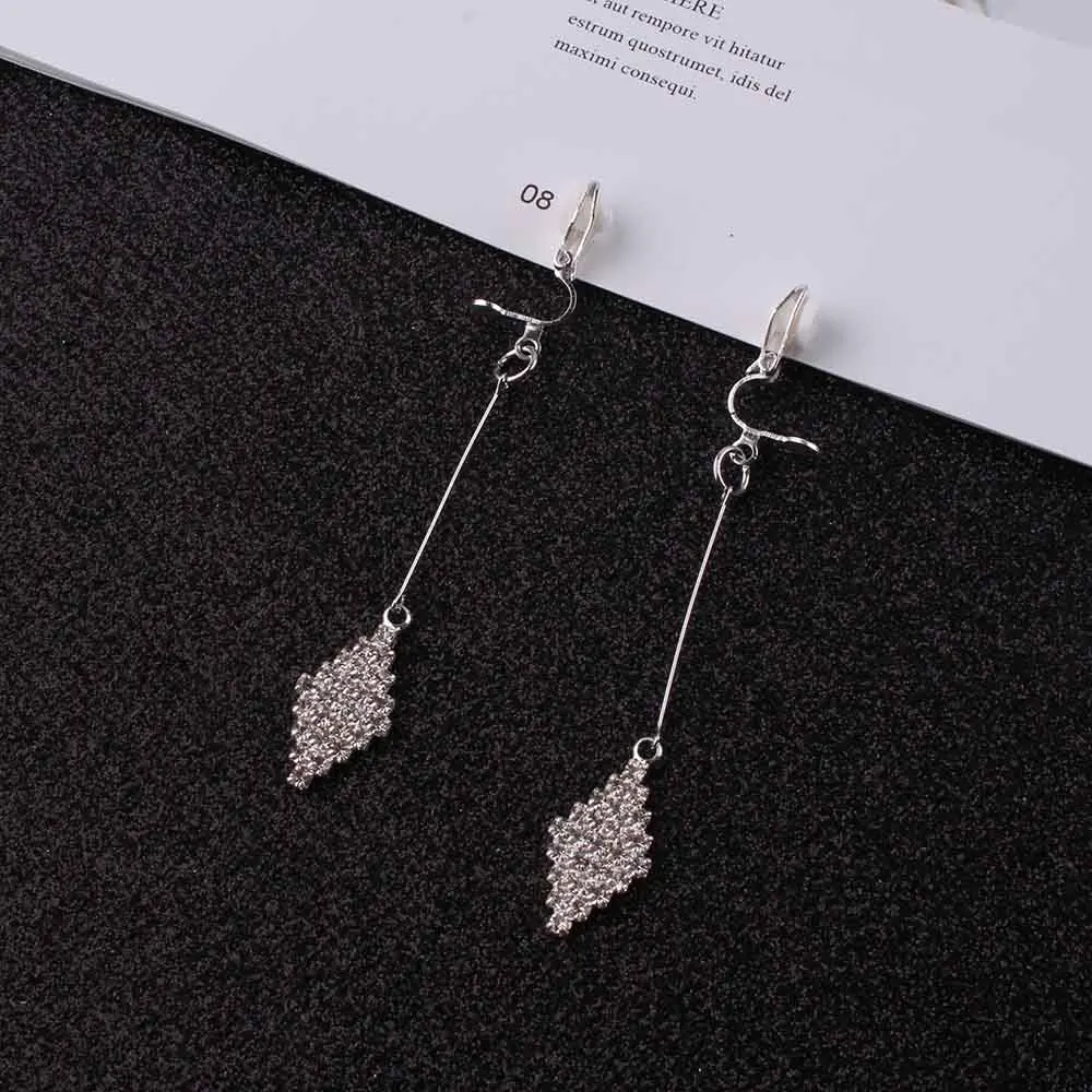 Серьги клипсы JIOFREE в Корейском стиле со стразами для женщин модные украшения без