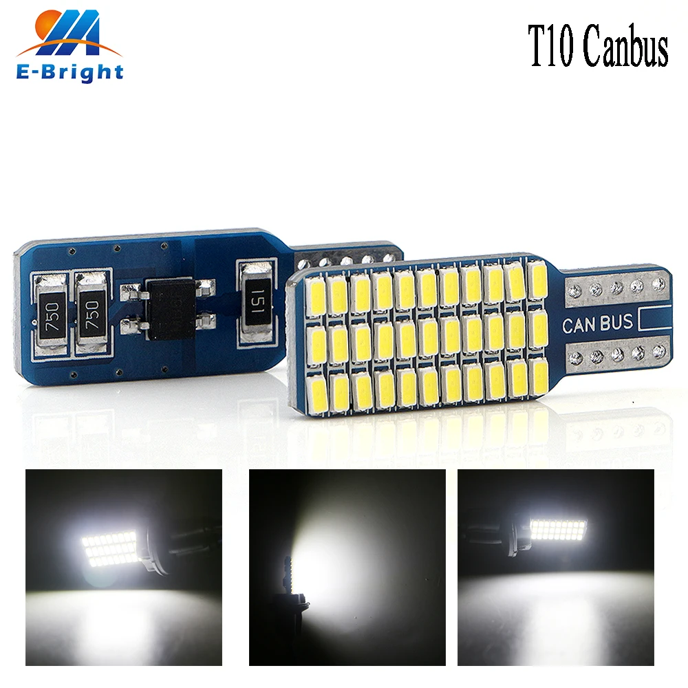 

100 pcs Canbus T10 3014 33 SMD LED NO ERROR DC 9-16V Bulbs Car Indicator License Plate Lights Clearance Light 12V White