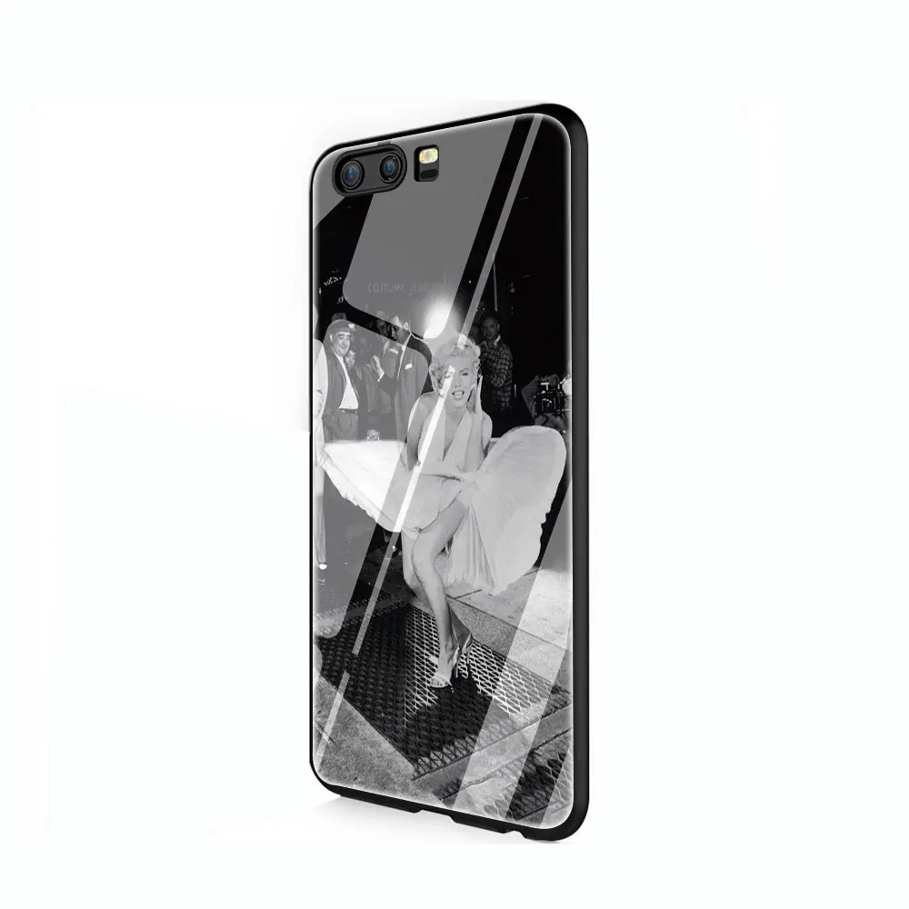 G8 Мэрилин Монро с кошкой прекрасный закаленное стекло чехол для huawei P10 P20 P30 mate 20 Honor 9 10 Lite Pro 7A 8X P Smart - Цвет: G8