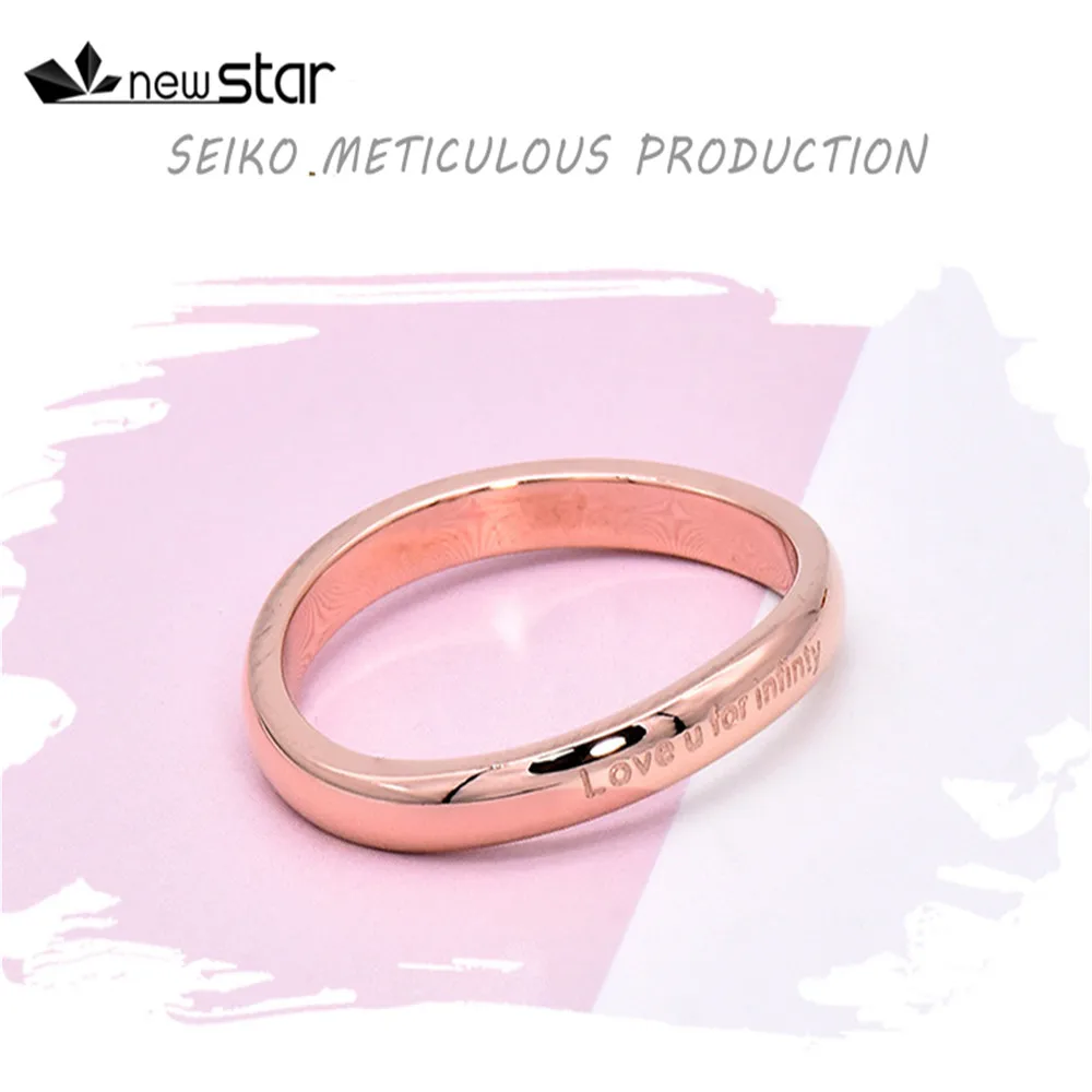 Кольцо неправильной формы розовое золото украшение из титановой стали кольца с