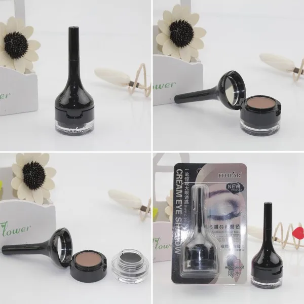 Водостойкий набор пудры для бровей и черного геля подводки глаз с кисточкой|eyeliner