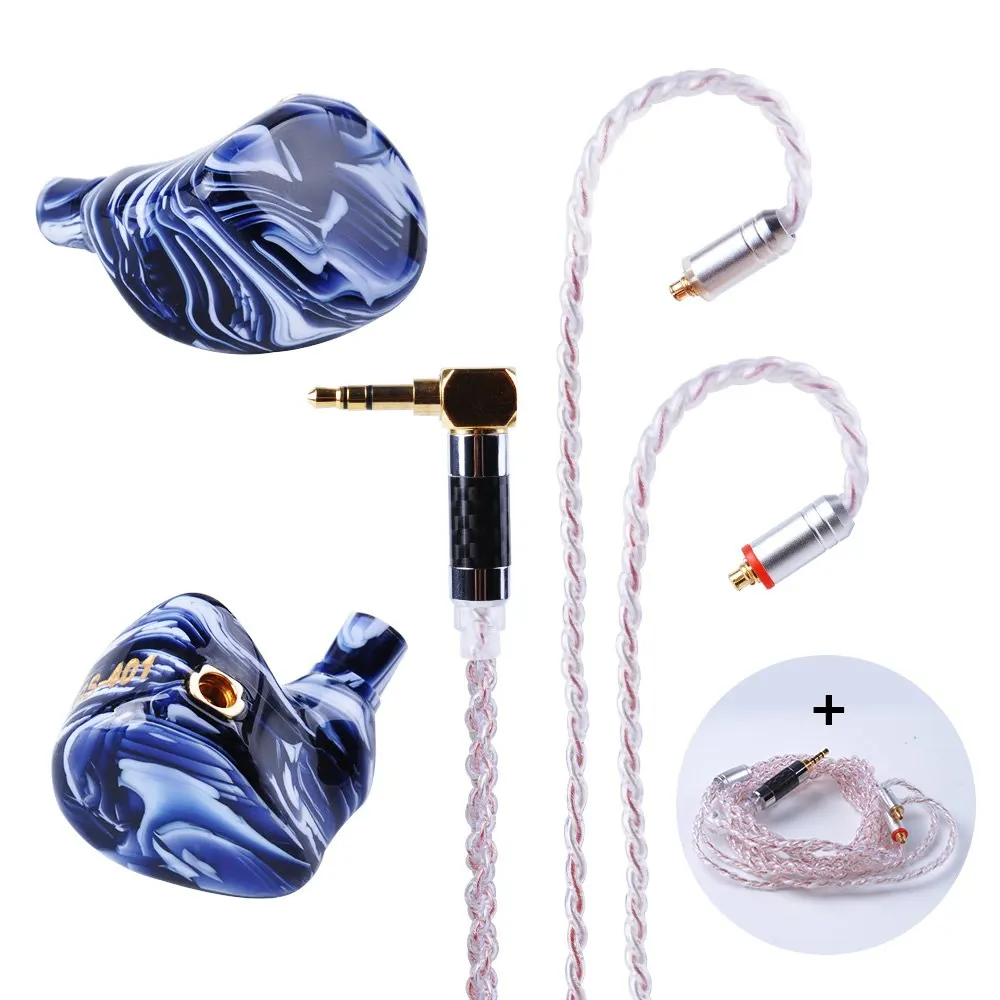 light blue 2.5mm MaGaosi MGS-401 4BA приводной блок в ухо наушник 4 сбалансированных арматуры HIFI в ухо Мониторинг наушники съемный MMCX кабель - Цвет: light blue 2.5mm