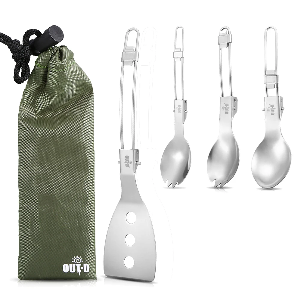 Титановая складная ложка Spork Cutter нож походная посуда походная столовая ложка Beaf мясорубка фруктовая вилка десертная чайная ложка