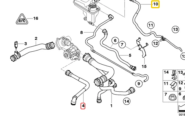 Водяной шланг от водяного насоса для BMW E65 E66 735i 735Li 745i 745Li 17127508014 | Автомобили и