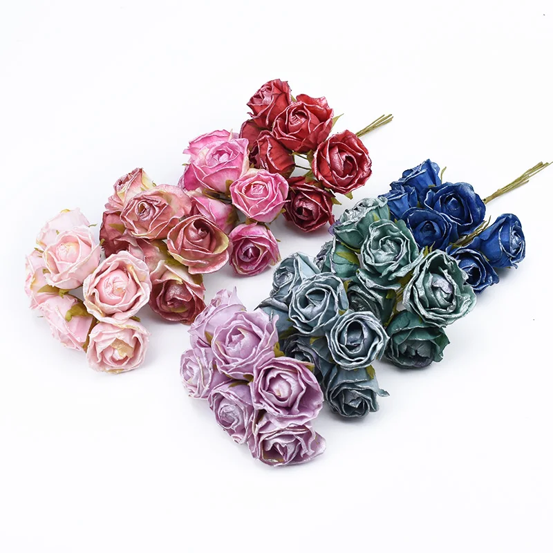 6 шт. декоративные цветы для скрапбукинга венки сделай сам Подарочная коробка