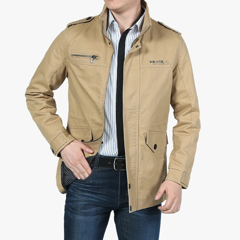 Мужская армейская стирка 100% хлопковая куртка для отдыха Мужские осенне-зимние