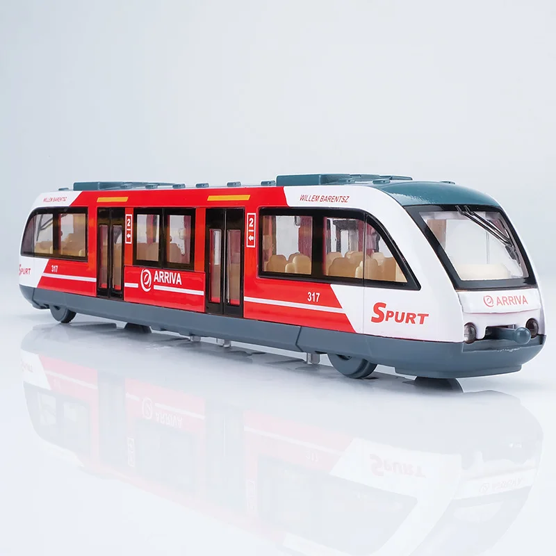 Изысканный 1: 64 город метро сплав модель моделирование литой звук и свет оттяните