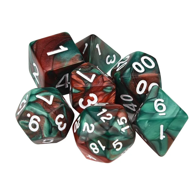 7 шт./компл. TRPG игра в кости полиэдральный D4 D20 мульти сторонее акриловое Рождество