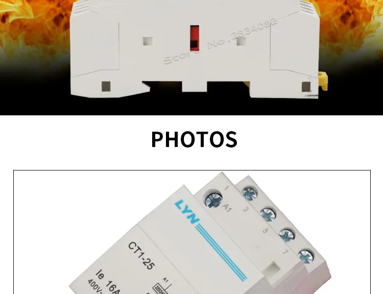 4P контактор переменного тока 16A бытовой контактор переменного тока 24v 110v 220V 240V 400V~ 4NO 4NC 2NO2NC 3NO1NC 50/60 Гц 35 мм din rail CT1-25 нового типа