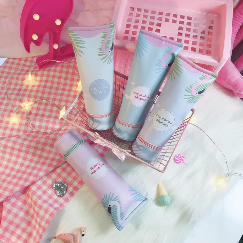 1 шт. Kawaii из искусственной кожи чехол светло Фламинго круглая подарочная Хэлло