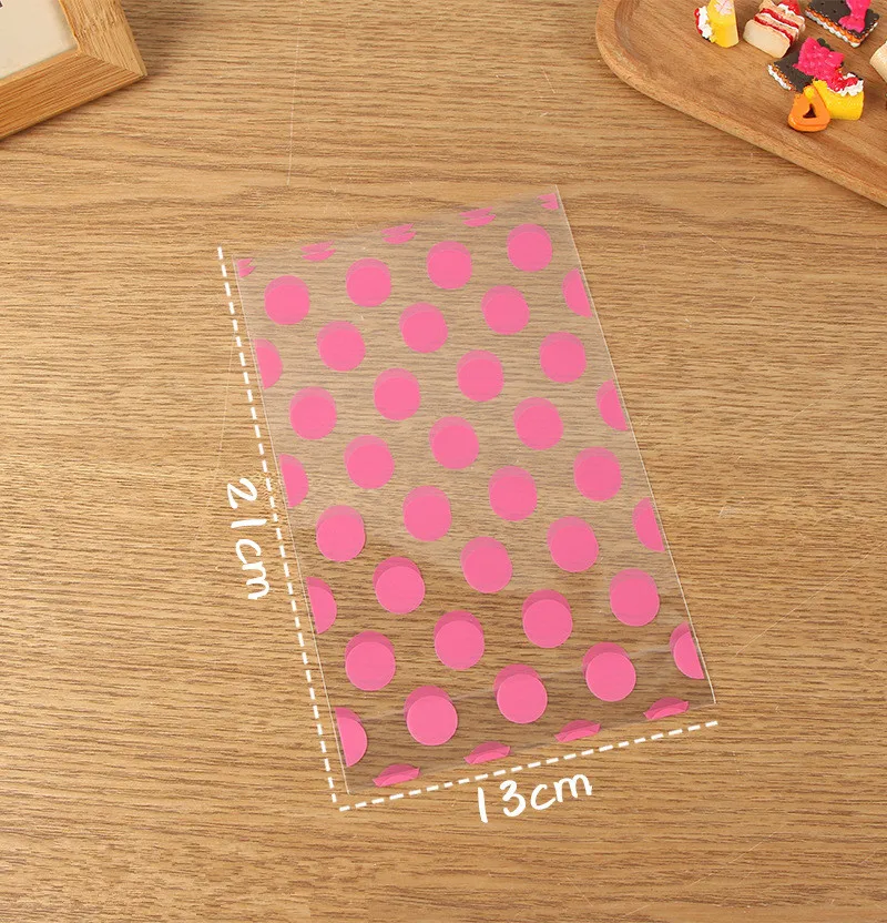 100 шт./лот, розовые, коричневые, белые, в горошек, Подарочные конфеты, печенье, хлеб, мешок, сделай сам, сахарные печенья, змея, Упаковочные сумки, самостоятельно стоячие