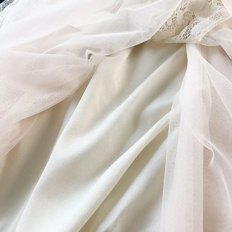 Недавно Для женщин изящное кружевное Сетчатое платье с бантом Высокое качество