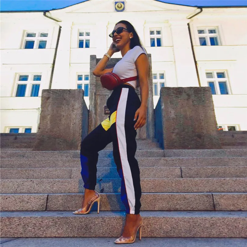 Новинка 2019 летние модные женские Мешковатые тренировочные брюки в стиле хип хоп