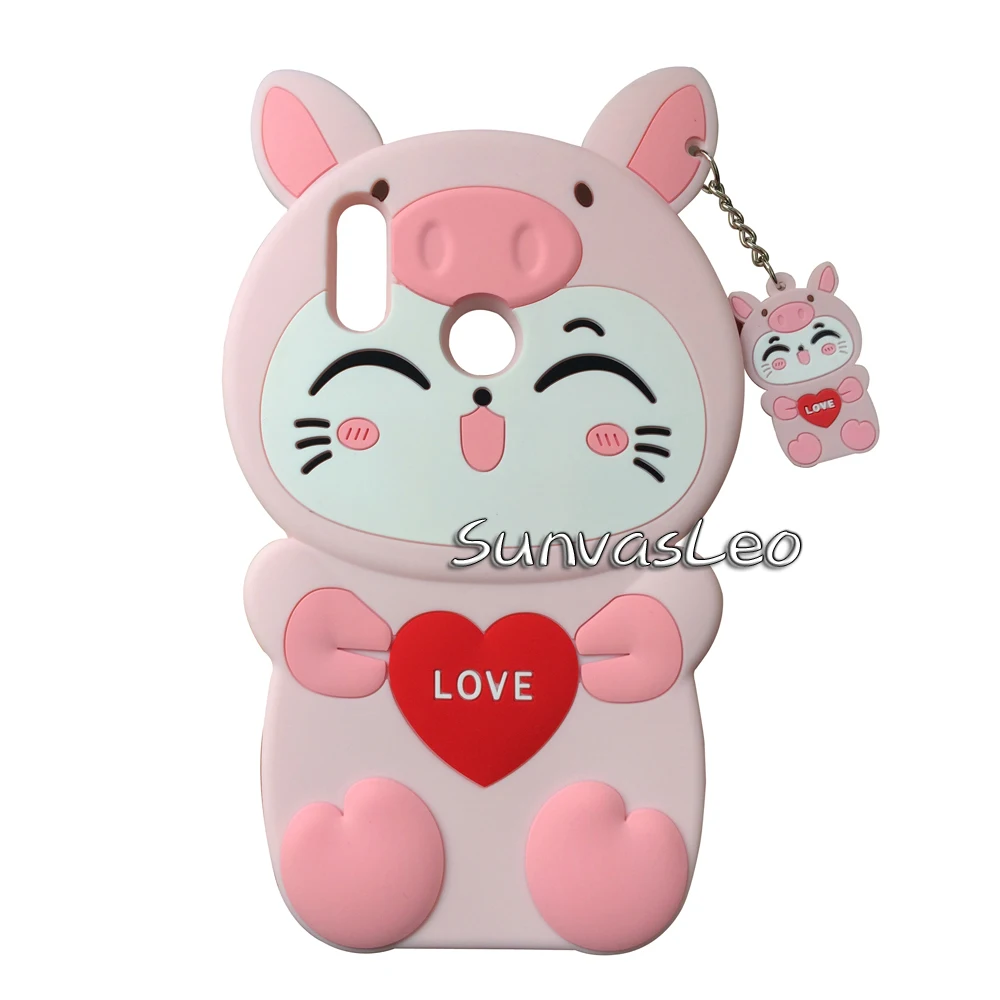 Pink New Lucky Cat Для huawei P Smart /Honor 10 Lite 3D мультяшный Мягкий силиконовый чехол на заднюю панель мобильного телефона защитная оболочка Fundas Coque - Цвет: Pink New Lucky Cat