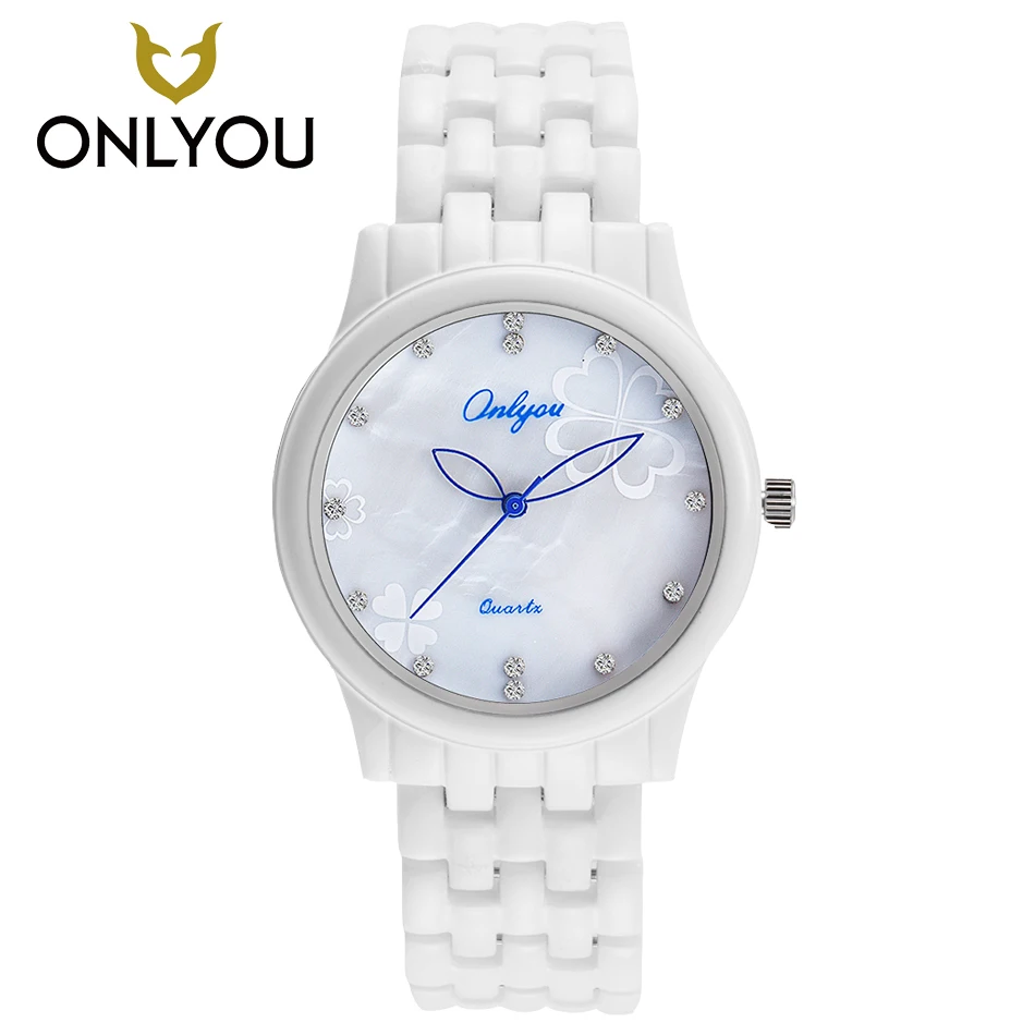 ONLYOU белые керамические часы повседневное кварцевые модные женские туфли браслет
