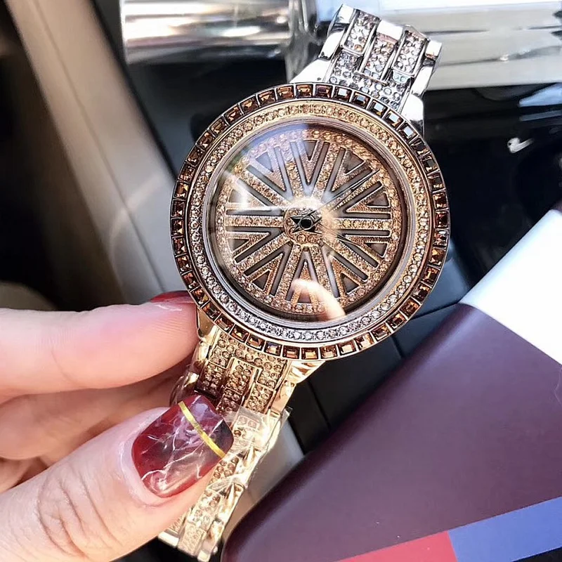 Дропшиппинг модные вращающийся циферблат Фиолетовый женские роскошные личности