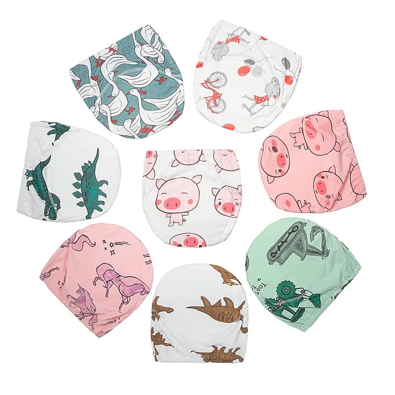 

8pcs/lot Baby Infant Toddler Waterproof Training Pants Cotton Changing Nappy Cloth Diaper Panties Reusable Washable