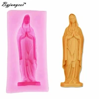 goddess girl prayer 3d candle soy wax mould scented handmade silicone mold plaster resin clay diy craft home decorationm602