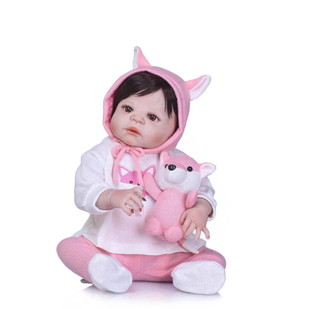 

NPK Bebes reborn doll 55cm fulll silicone reborn baby dolls com corpo de silicone menina baby dolls Christmas gifts toys lol