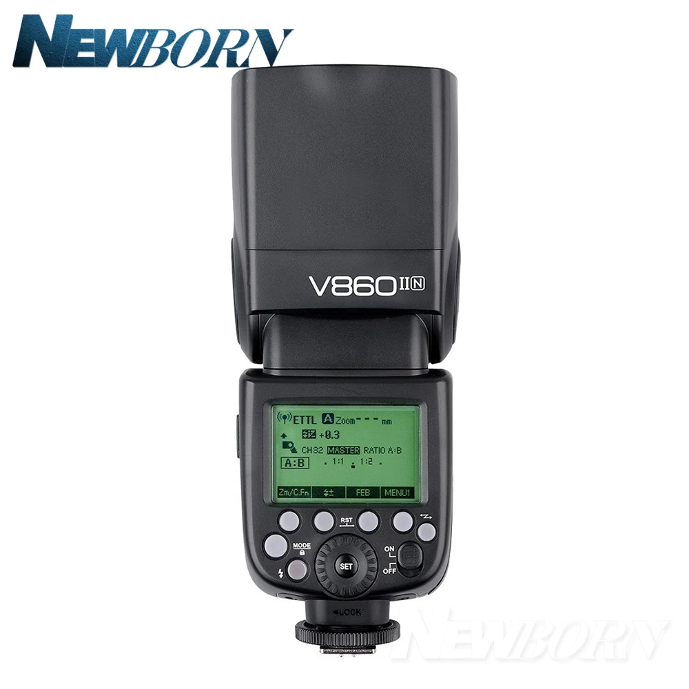 Вспышка Godox V860II N GN60 i TTL HSS 1/8000s Speedlite с литий ионным аккумулятором + передатчик Xpro