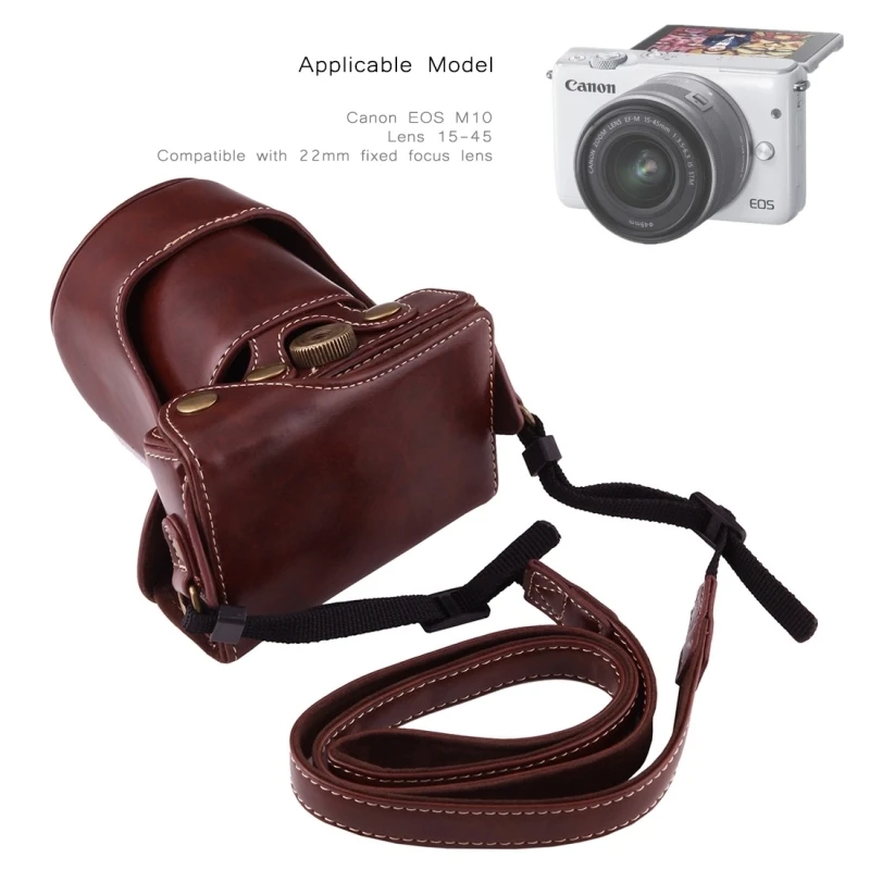 Для Canon EOS M3 / M10 Ретро винтажный Роскошный чехол из искусственной кожи с полным
