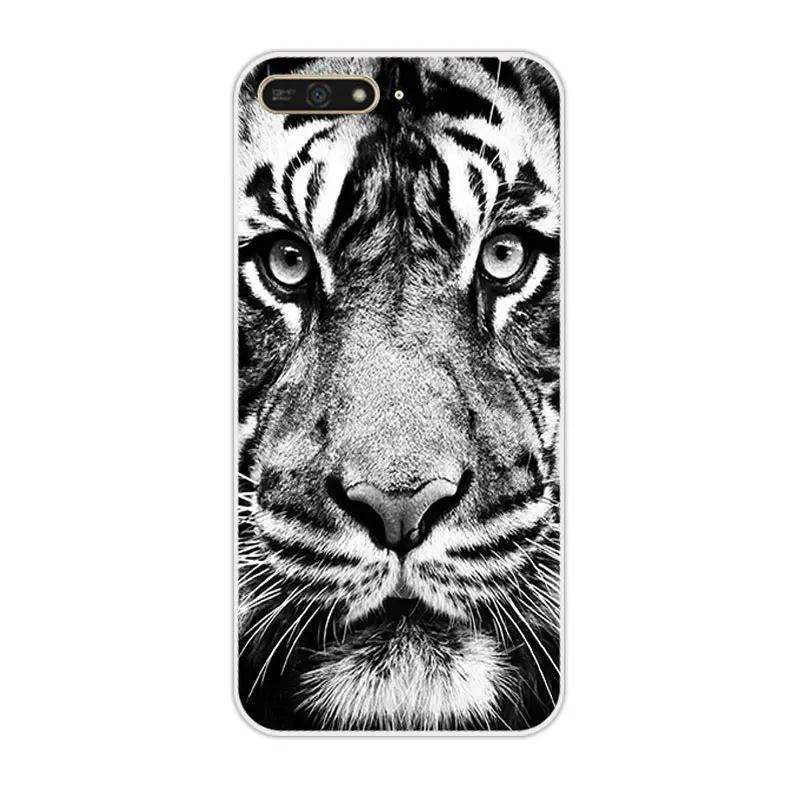 Case For Huawei Y6 Y9 Y7 Prime 2018 Cases TPU Silicon Transparent Clear Bumper Wolf Back Cover Pro 2019 | Мобильные телефоны и