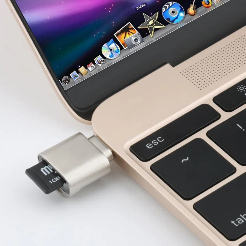 Кардридер Ingelon micro sd type c металлический OTG адаптер кардридер памяти TF для телефонов