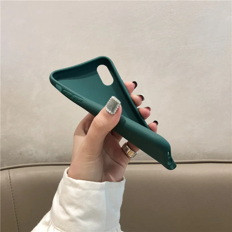 Яркий матовый цветной чехол для iPhone 7 8 Plus 6 6s X силиконовая Мягкая задняя крышка из
