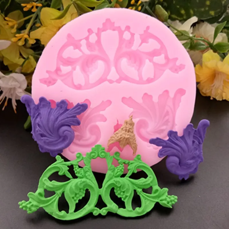 DIY барокко рельеф 3D сахар помадка торт плесень Дамаск шоколадные формы украшения