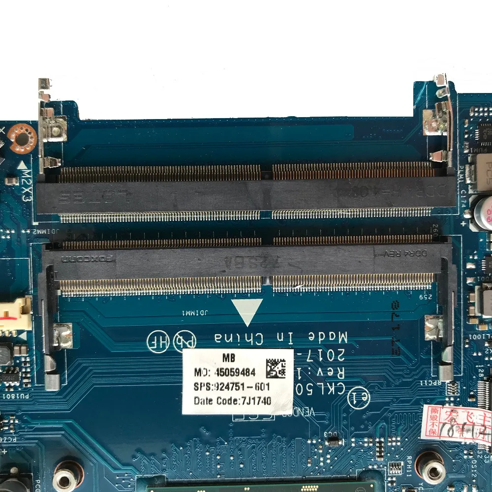 Восстановленная материнская плата для ноутбука HP 15-BS с процессором I5-7200U DDR4 CKL50