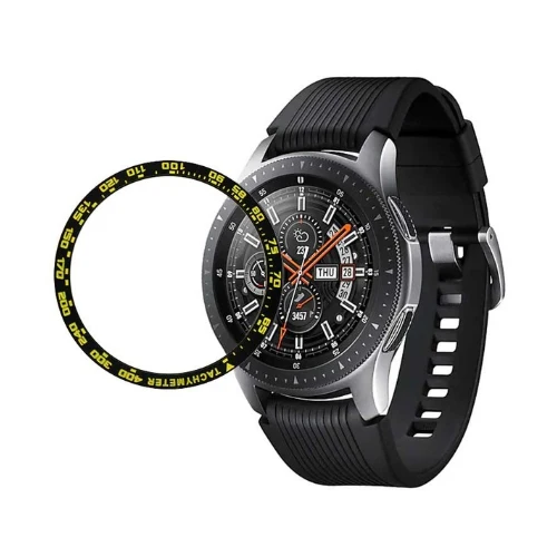 speed-black yellow Стильный ободок для Galaxy Watch 46 мм/42 мм Galaxy gear S3 Frontier, клейкая крышка, защитный чехол из нержавеющей стали с защитой от царапин - Цвет: speed-black yellow
