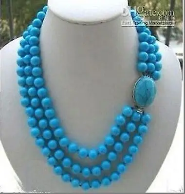 

Hot sale Free Shipping>>Natural round stone bead necklace