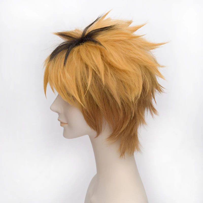 

Nagachika Hideyoshi Cosplay Hair Wig Anime Halloween Role Playing Golden Hair Adult Synthetic Facial Hair