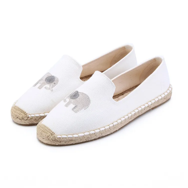 MInmclas/Новинка; Alpargatas Espadrilles; удобные женские повседневные тапочки с рисунком; дышащие льняные парусиновые тапочки из конопляной ткани для девочек