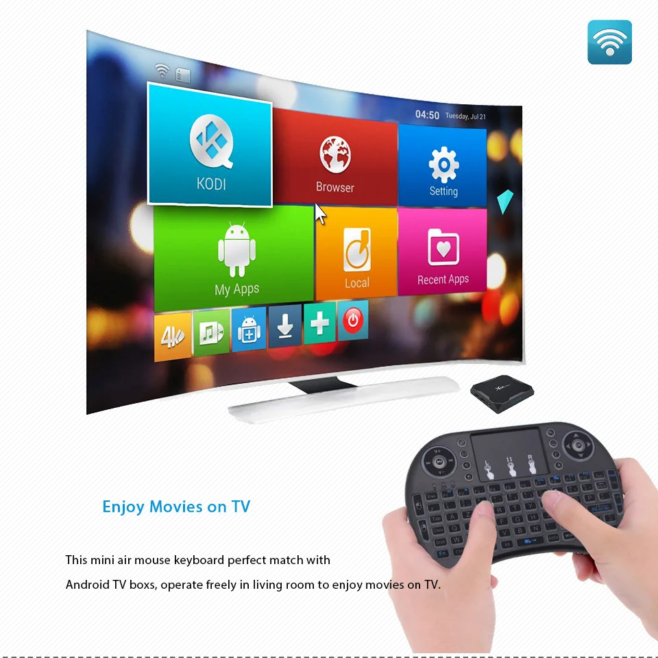 Беспроводная игровая мини клавиатура i8 2 4 ГГц с сенсорной панелью для iPad Android Smart TV