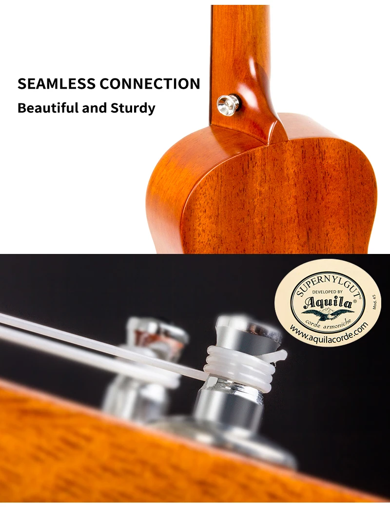 Aklot Solid Mahogany Tenor Гавайские гитары укулеле стартовый набор сопрано концертный Ukelele Uke Гавайские гитары 23 дюймов 12 Лада 1:18 медный тюнер