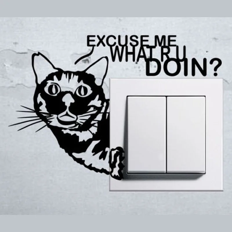 Наклейка на стену в виде симпатичного животного кошки извините что у вас есть