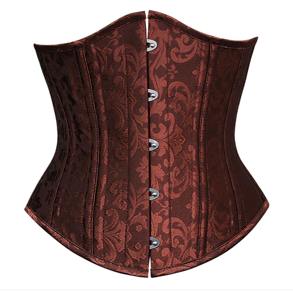 Элегантный жаккардовый корсет с 24 стальными косточками под бюстом поясной для