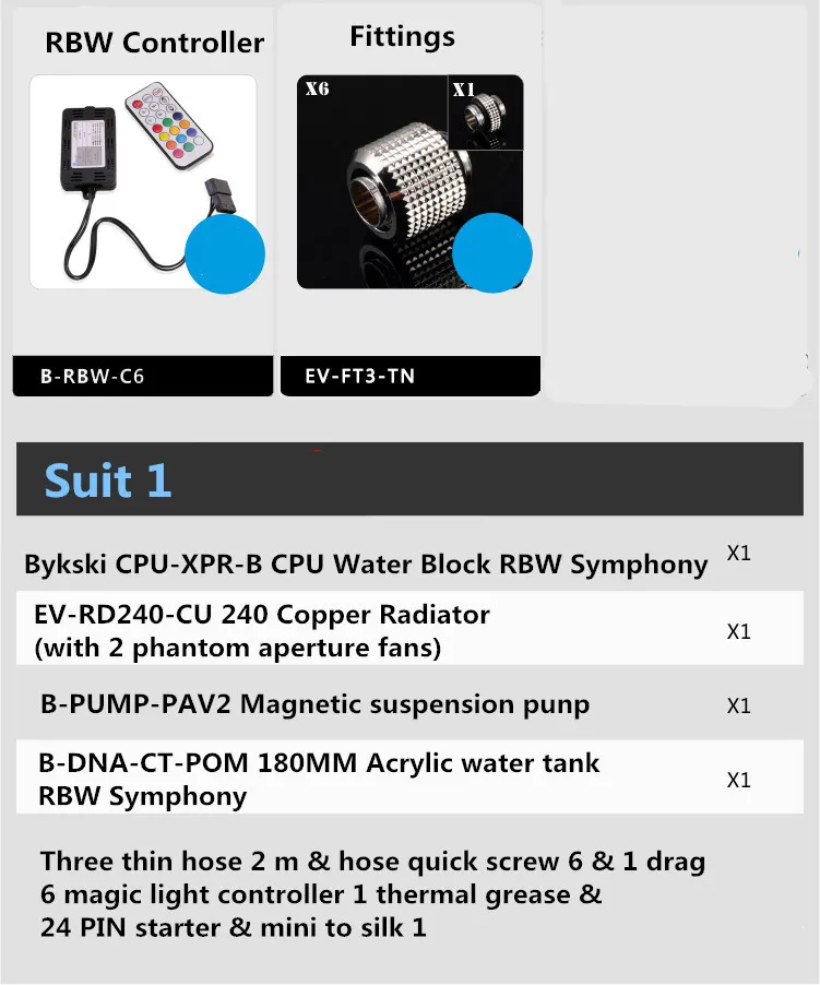 Bykski B-HSRBW-ED комплект для охлаждения воды cpu/GPU хост монтаж труб DIY весь набор кулер решение радиатор RBW/RGB настроить