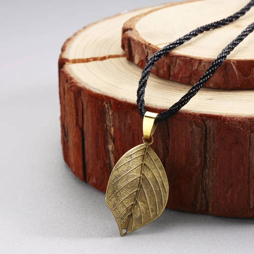 Винтажное ожерелье с листьями в скандинавском стиле ручной работы подвеска