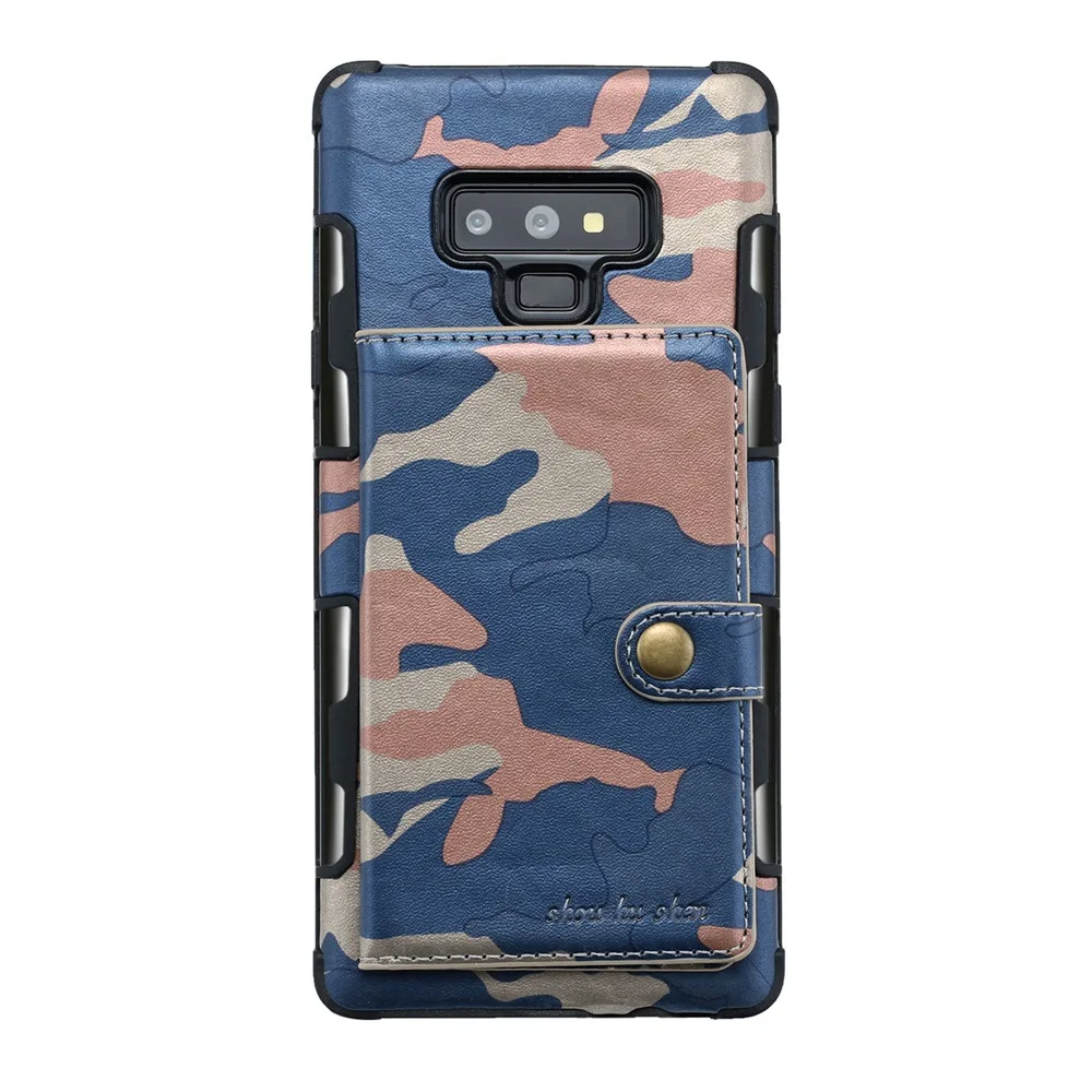 Камуфляжный чехол для samsung Galaxy S8, S9, S10, S10E Plus, Note 8, 9, Note9, кожаный бумажник, чехол для телефона