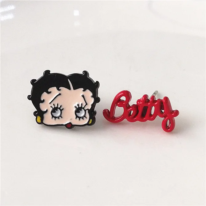 IVYYE Betty забавная сумасшедшая мода аниме Сережка с героями мультфильмов милые серьги-гвоздики с животными для женщин девочек детские ювелирные изделия Рождественский подарок