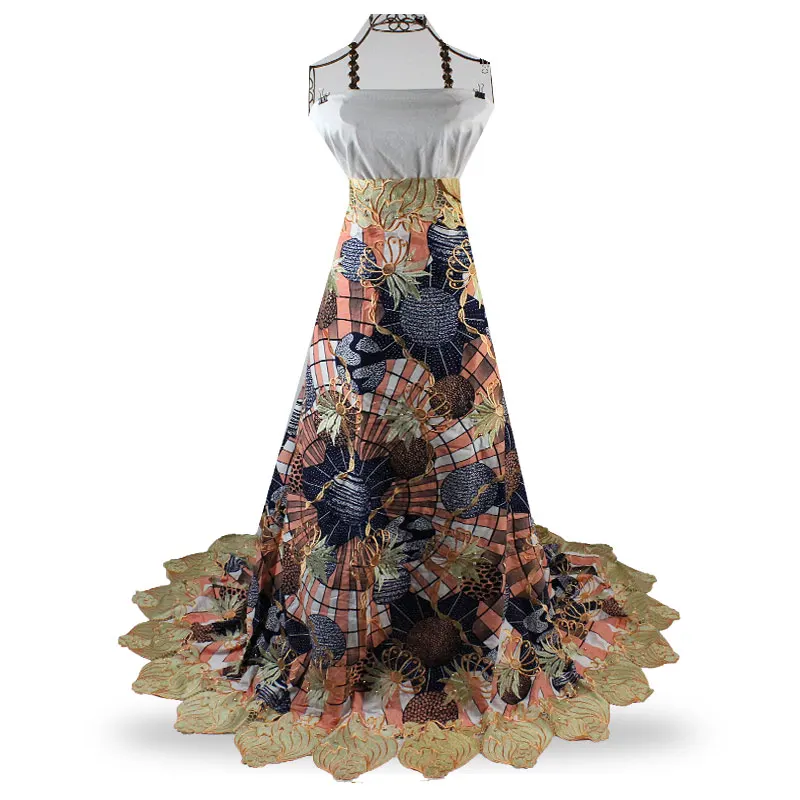 

Ankara Lace Fabric 2017, African Cord Lace Fabrics High Quality, Nigeria Wax And Guipure Lace Fabric W17081301