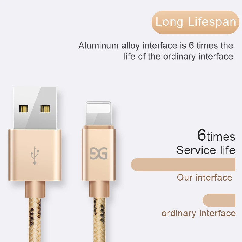 GUSGU нейлоновый Плетеный usb кабель для iPhone X 8 Plus быстрый зарядный iPad зарядки 7 7s 6 6s 5