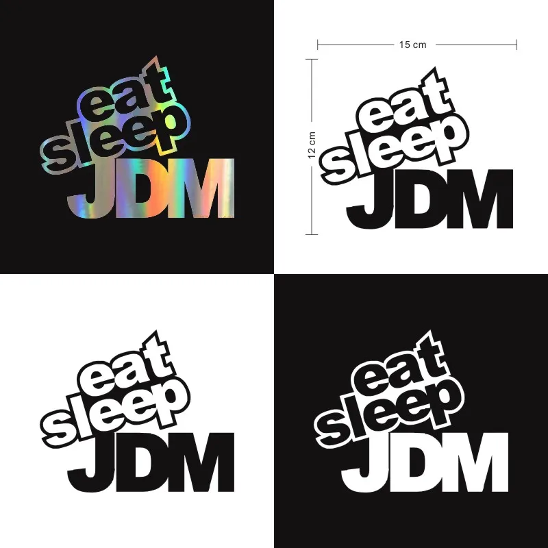 Anycuros EAT SLEEP JDM Забавный юмористический стикер для автомобиля Наклейка мотоцикла