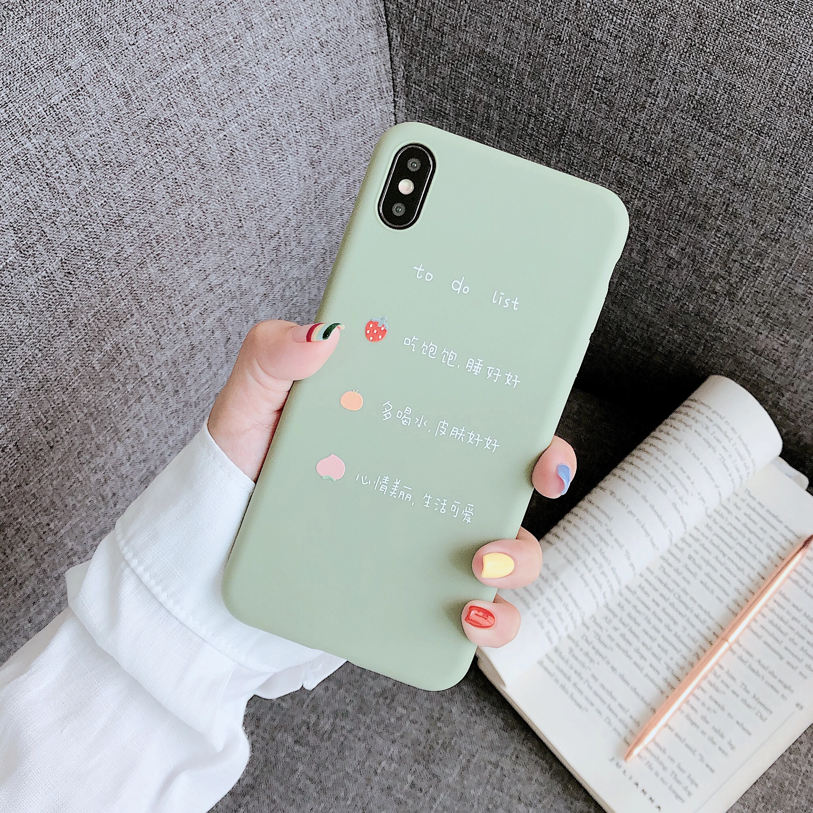 Cute Fruit Letter To Do List Phone Case For iPhone 7 8 6 6s Plus XS MAX XR X Fashion Trend Soft TPU Back Cover |