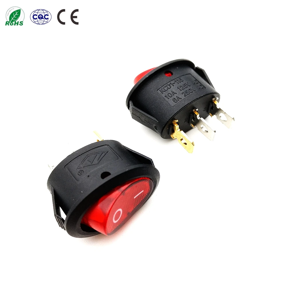 50 шт. 2 положения 3 контакта мини флейта красный ON OFF AC 6A 250V 10A 125V|on-off rocker switch|on-off