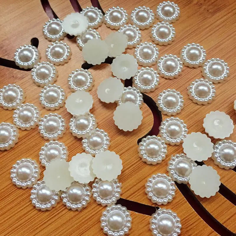 Лидер продаж 100 шт./лот кремово белый плоский жемчуг рождественское Свадебное