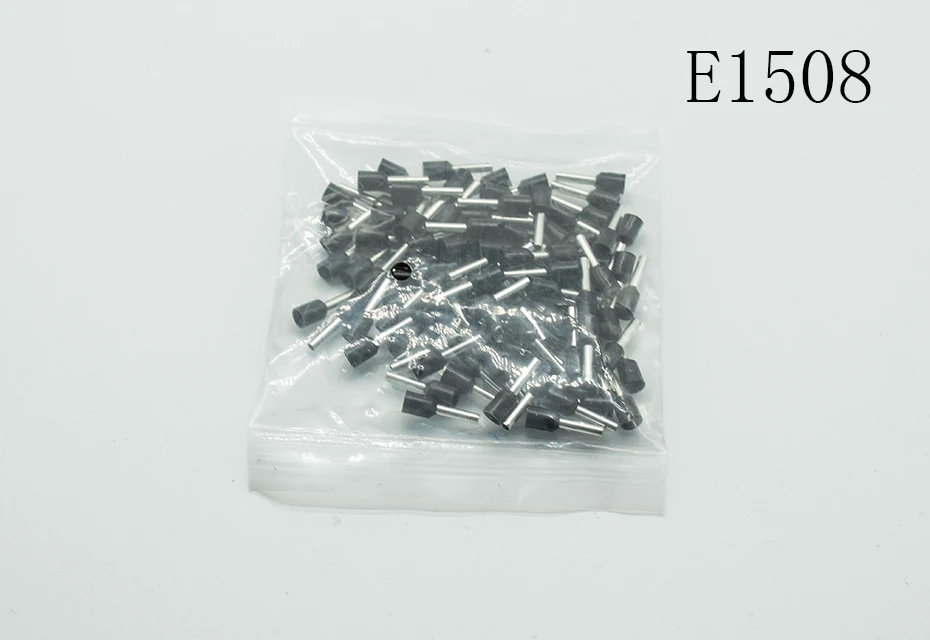 E1508 трубки Изоляционные изолированные клеммы 1.5MM2 кабель провода разъем изоляционные обжимной терминал разъем 100 шт./упак
