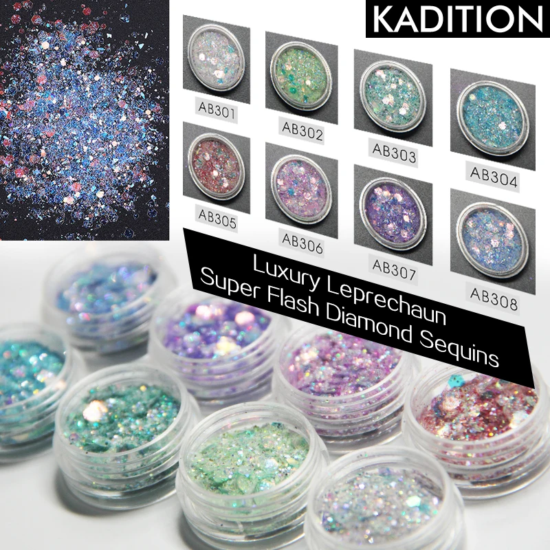 KADITION Новый 3d Блестящий художественное оформление ногтей цветной дизайн круглая